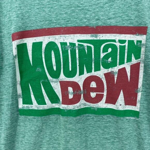 Savvy Mountain Dew Shirt Mens Small Green Tee Short Sleeve Crew Neck - Picture 4 of 7